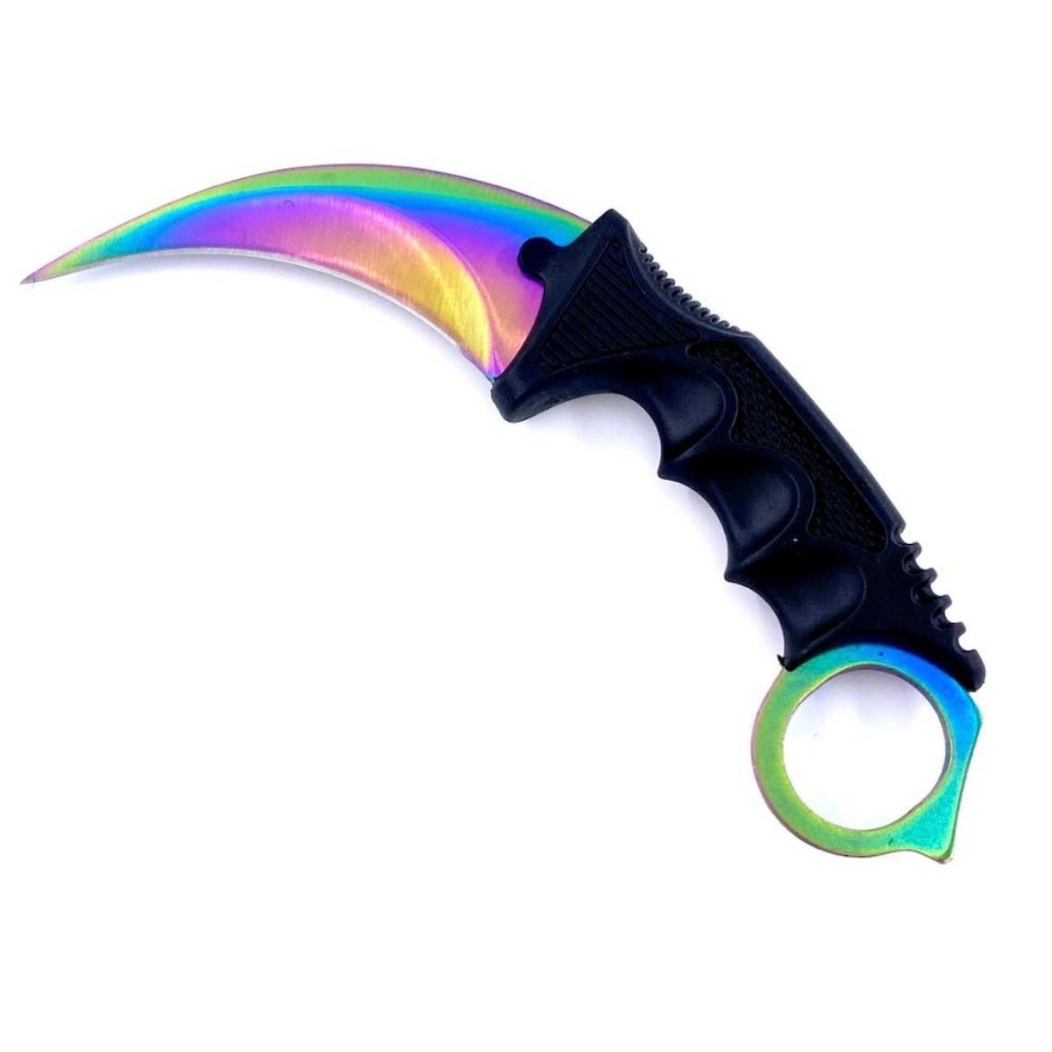 Cutit Karambit Solar Explosion cu tais CS:GO, teaca si snur de agatat, fade
